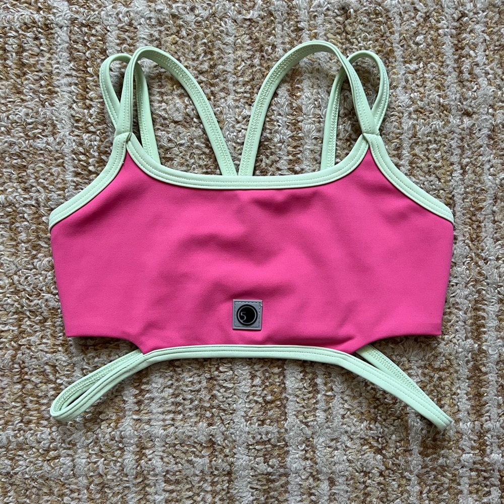 Vibrant Pink and Green Dance Top